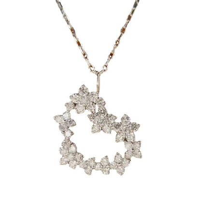 Elegant Simple Style Flower Alloy Zircon Women's Pendant Necklace