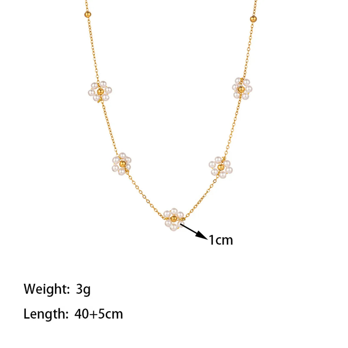 304 Stainless Steel 18K Gold Plated Elegant Simple Style Polishing Plating Inlay Flower Plastic Bracelets Necklace