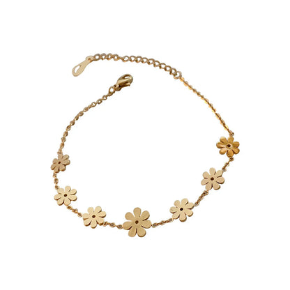 Elegant Simple Style Flower Zircon Alloy Wholesale Bracelets