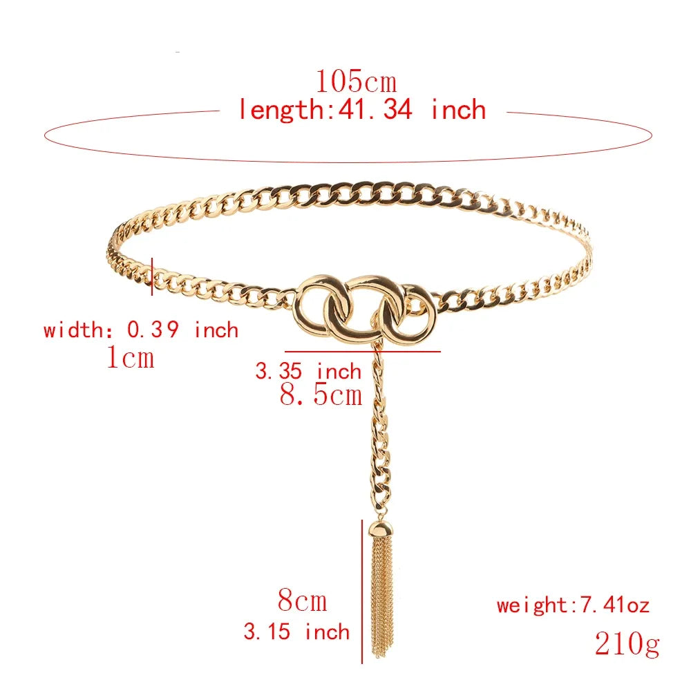 Elegant Simple Style Geometric Alloy Plating Women'S Chain Belts