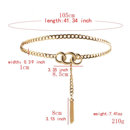 Elegant Simple Style Geometric Alloy Plating Women'S Chain Belts