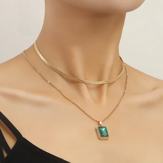 Elegant Simple Style Geometric Alloy Women'S Double Layer Necklaces