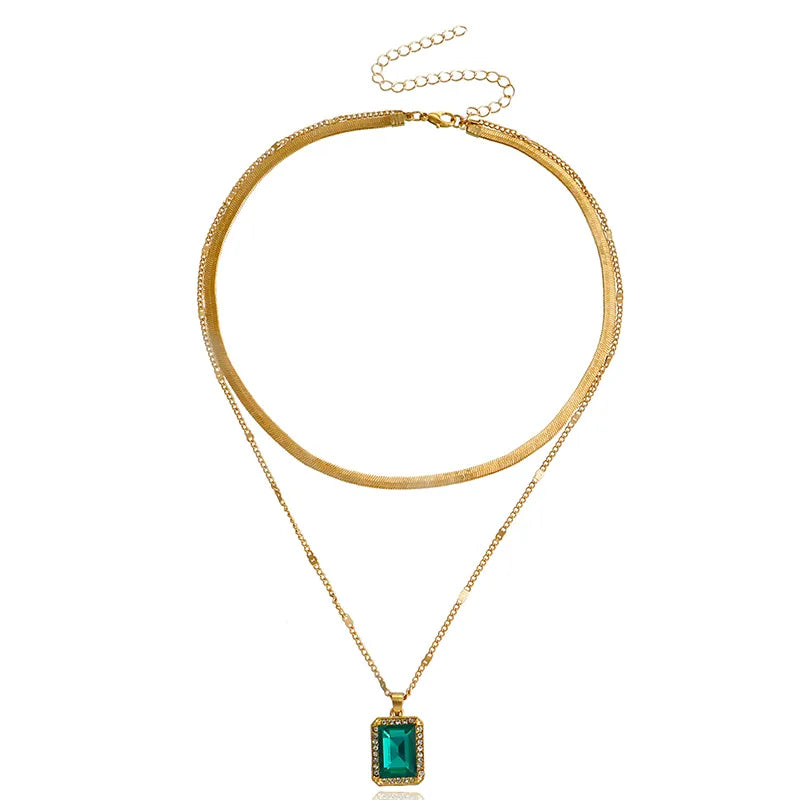 Elegant Simple Style Geometric Alloy Women'S Double Layer Necklaces