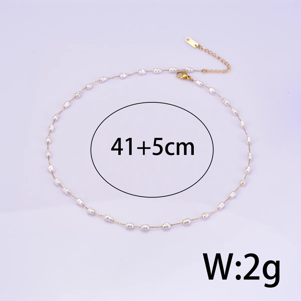 Wholesale Jewelry Elegant Simple Style Geometric 304 Stainless Steel Baroque Pearl Titanium Steel Freshwater Pearl 18K Gold Plated Necklace