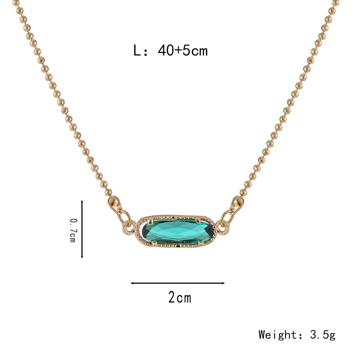 Elegant Simple Style Geometric Copper Plating Artificial Crystal Pendant Necklace