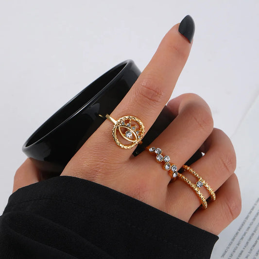 Elegant Simple Style Geometric Devil's Eye Alloy Rhinestone Rhinestones Women's Rings