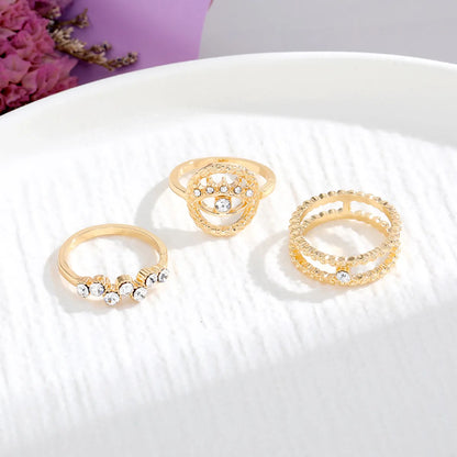 Elegant Simple Style Geometric Devil's Eye Alloy Rhinestone Rhinestones Women's Rings