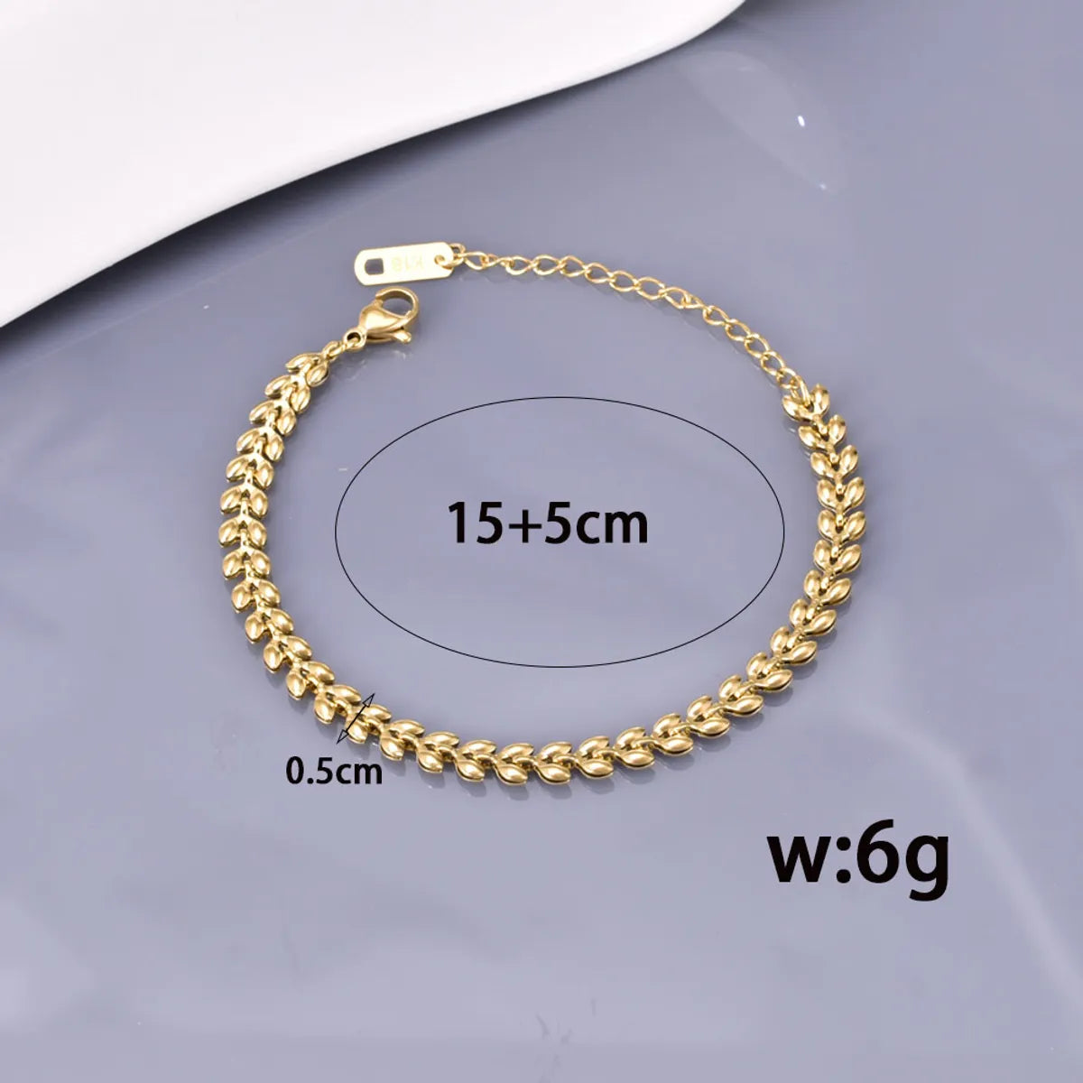 Elegant Simple Style Geometric Grain 304 Stainless Steel Titanium Steel 18K Gold Plated Bracelets In Bulk