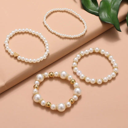 Elegant Simple Style Geometric Imitation Pearl Unisex Bracelets