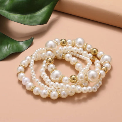 Elegant Simple Style Geometric Imitation Pearl Unisex Bracelets