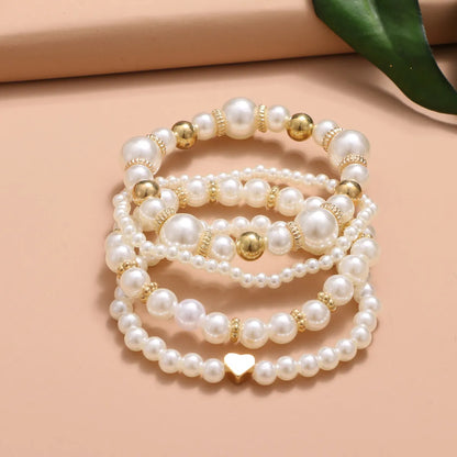 Elegant Simple Style Geometric Imitation Pearl Unisex Bracelets