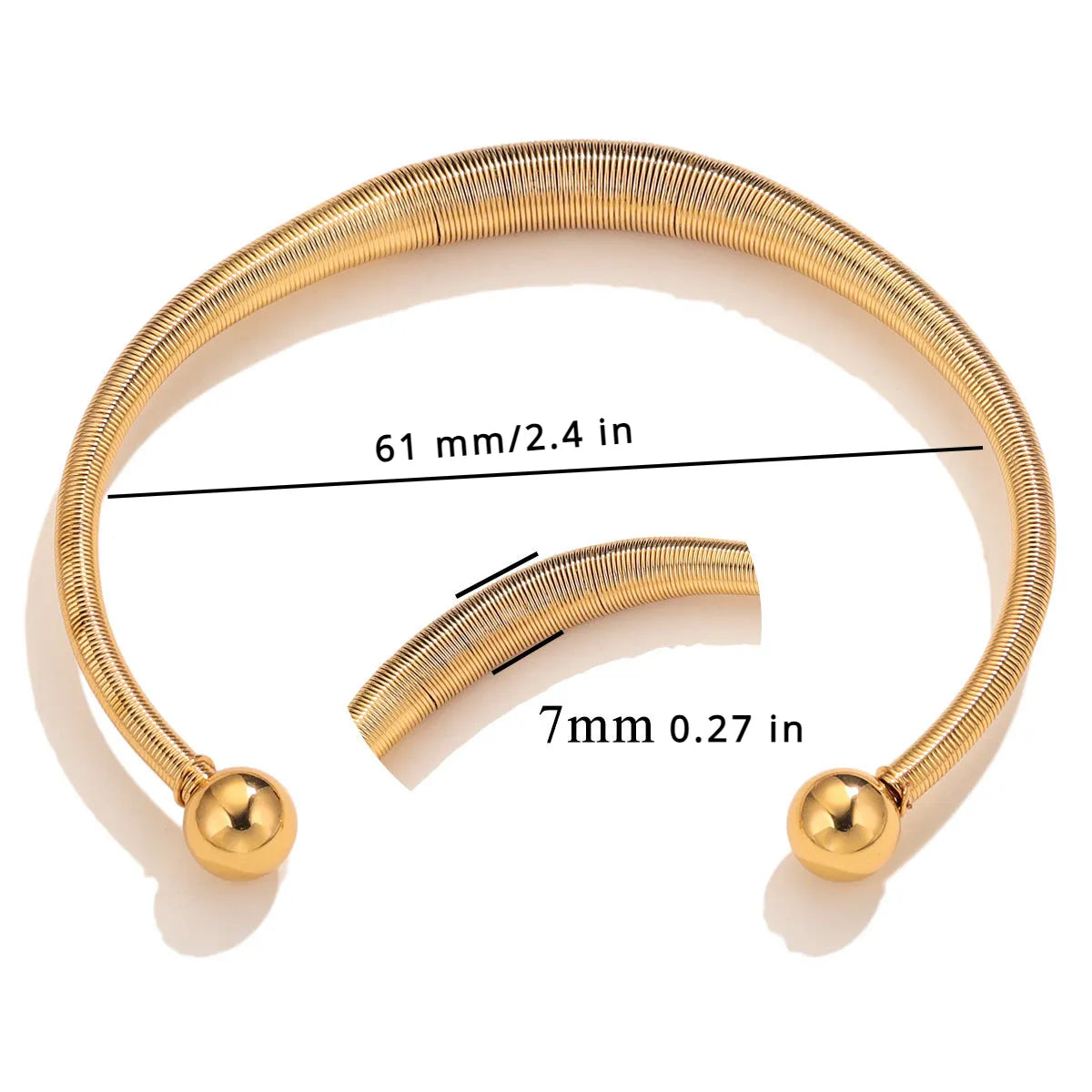 Elegant Simple Style Geometric Stainless Steel Plating 18k Gold Plated Silver Plated Bangle