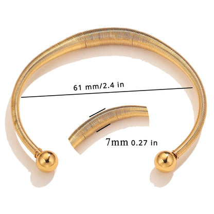 Elegant Simple Style Geometric Stainless Steel Plating 18k Gold Plated Silver Plated Bangle