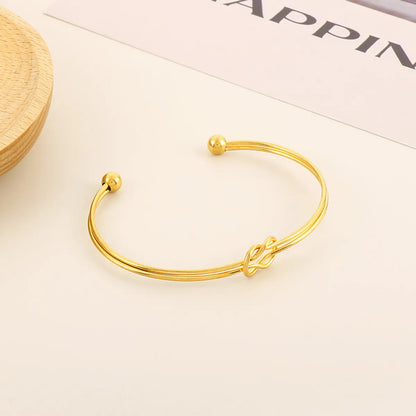 Elegant Simple Style Geometric Stainless Steel Plating Bangle