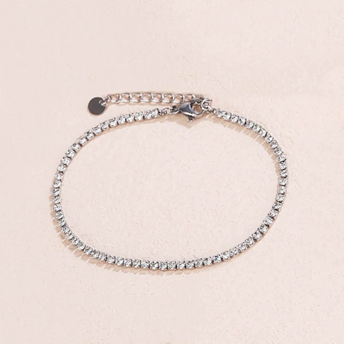 Elegant Simple Style Geometric Stainless Steel Plating Inlay Zircon White Gold Plated Gold Plated Tennis Bracelet