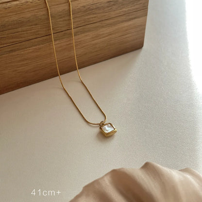 Elegant Simple Style Heart Shape Bamboo 304 Stainless Steel Plating Pendant Necklace 1 Piece