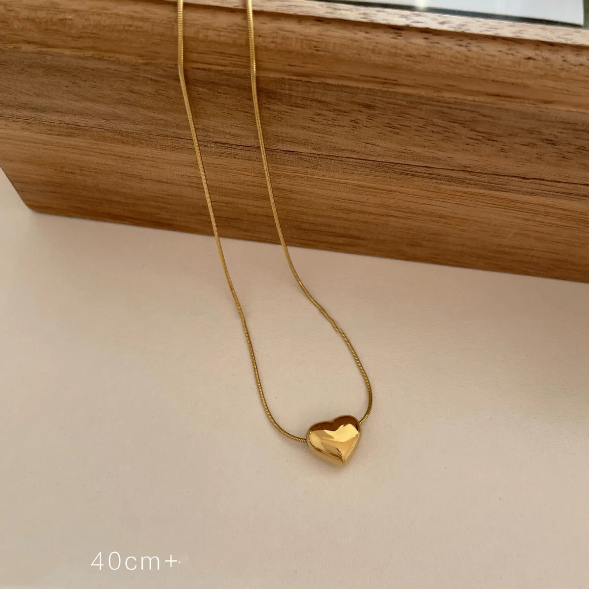 Elegant Simple Style Heart Shape Bamboo 304 Stainless Steel Plating Pendant Necklace 1 Piece