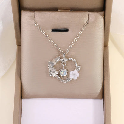 Elegant Simple Style Heart Shape Diamond Alloy Wholesale Pendant Necklace