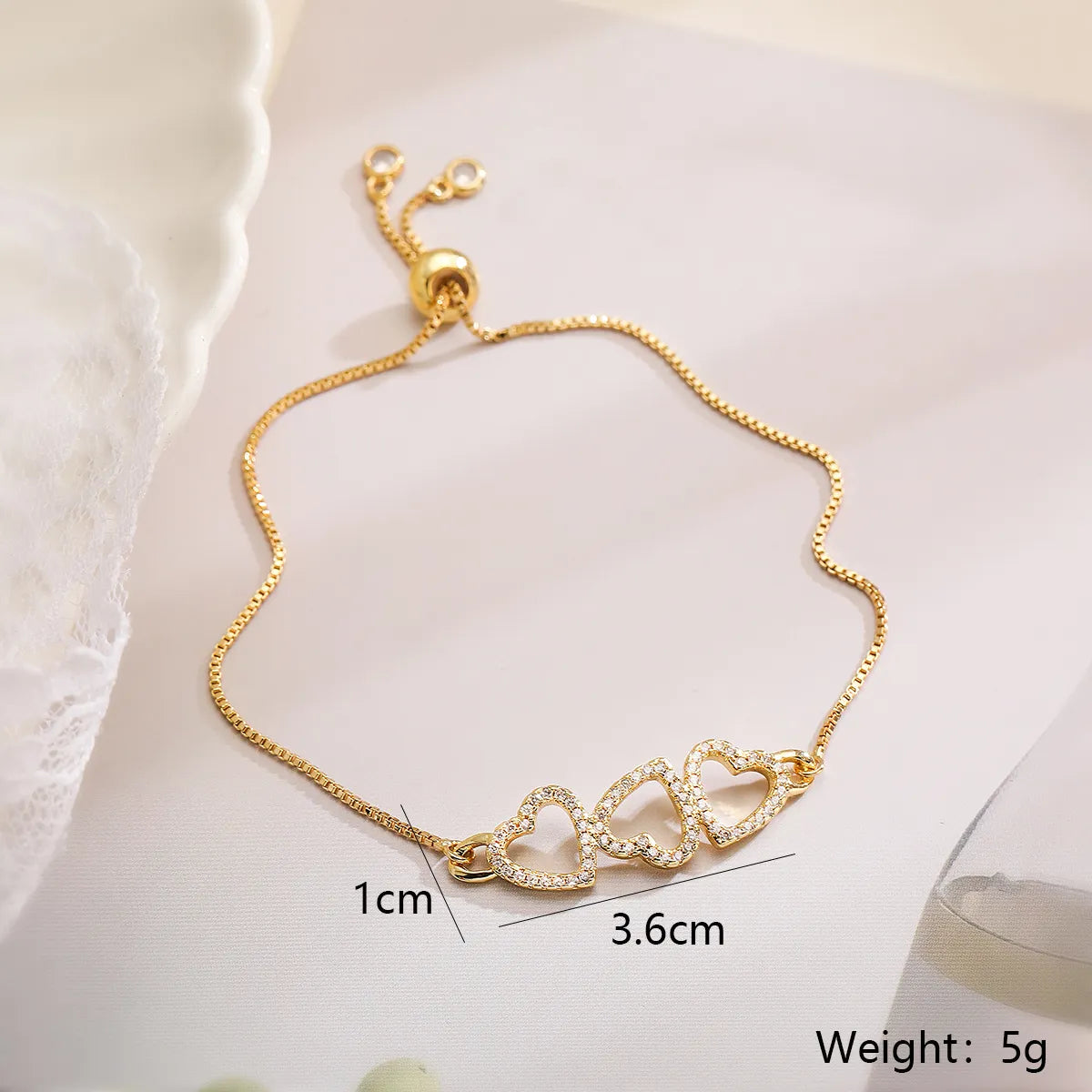 Elegant Simple Style Heart Shape Flower Copper Plating Inlay Zircon 18k Gold Plated Bracelets