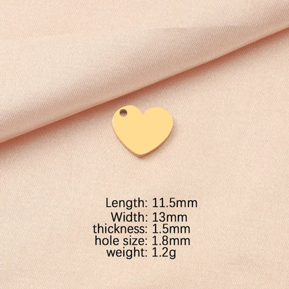 1 Piece Titanium Steel None 18K Gold Plated Heart Shape