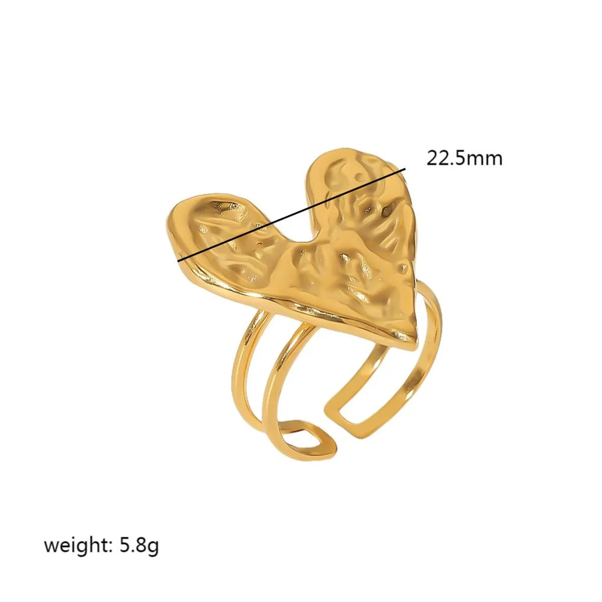 Wholesale Elegant Simple Style Heart Shape Stainless Steel Plating 18k Gold Plated Rings Necklace