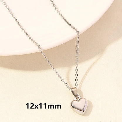 Wholesale Jewelry Elegant Simple Style Heart Shape 304 Stainless Steel 18K Gold Plated Plating Hollow Out Pendant Necklace