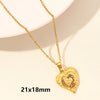 Wholesale Jewelry Elegant Simple Style Heart Shape 304 Stainless Steel 18K Gold Plated Plating Hollow Out Pendant Necklace