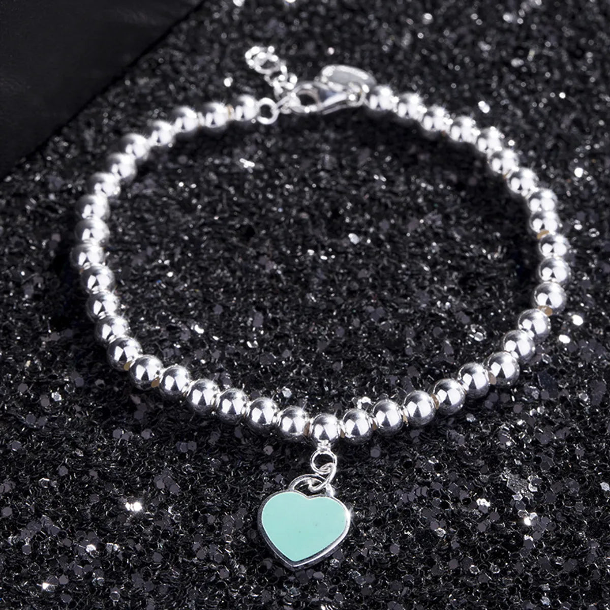 Elegant Simple Style Heart Shape Sterling Silver Epoxy Bracelets