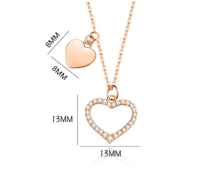 Elegant Simple Style Heart Shape Sterling Silver Plating Inlay Zircon Pendant Necklace