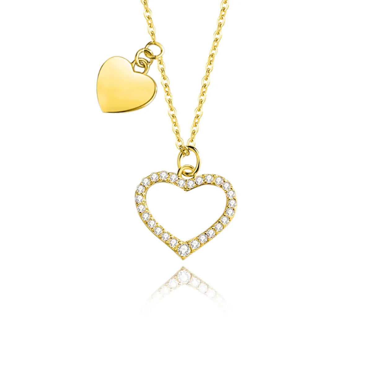 Elegant Simple Style Heart Shape Sterling Silver Plating Inlay Zircon Pendant Necklace