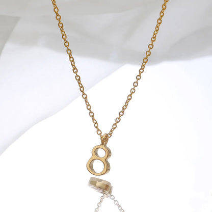 Elegant Simple Style Infinity Stainless Steel Polishing Plating 18k Gold Plated Pendant Necklace