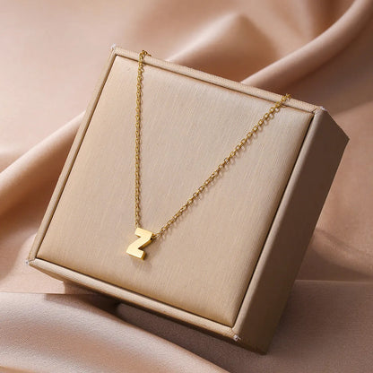 Elegant Simple Style Letter Copper Plating 18k Gold Plated Pendant Necklace