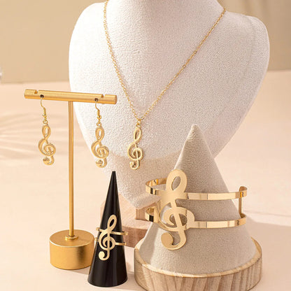 Elegant Simple Style Notes Iron Zinc Alloy Women'S Jewelry Set