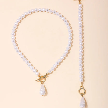 Elegant Simple Style Pearl Alloy Plastic Zinc Women's Jewelry Set