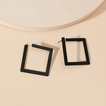 1 Pair Elegant Simple Style Rhombus Iron Ear Studs