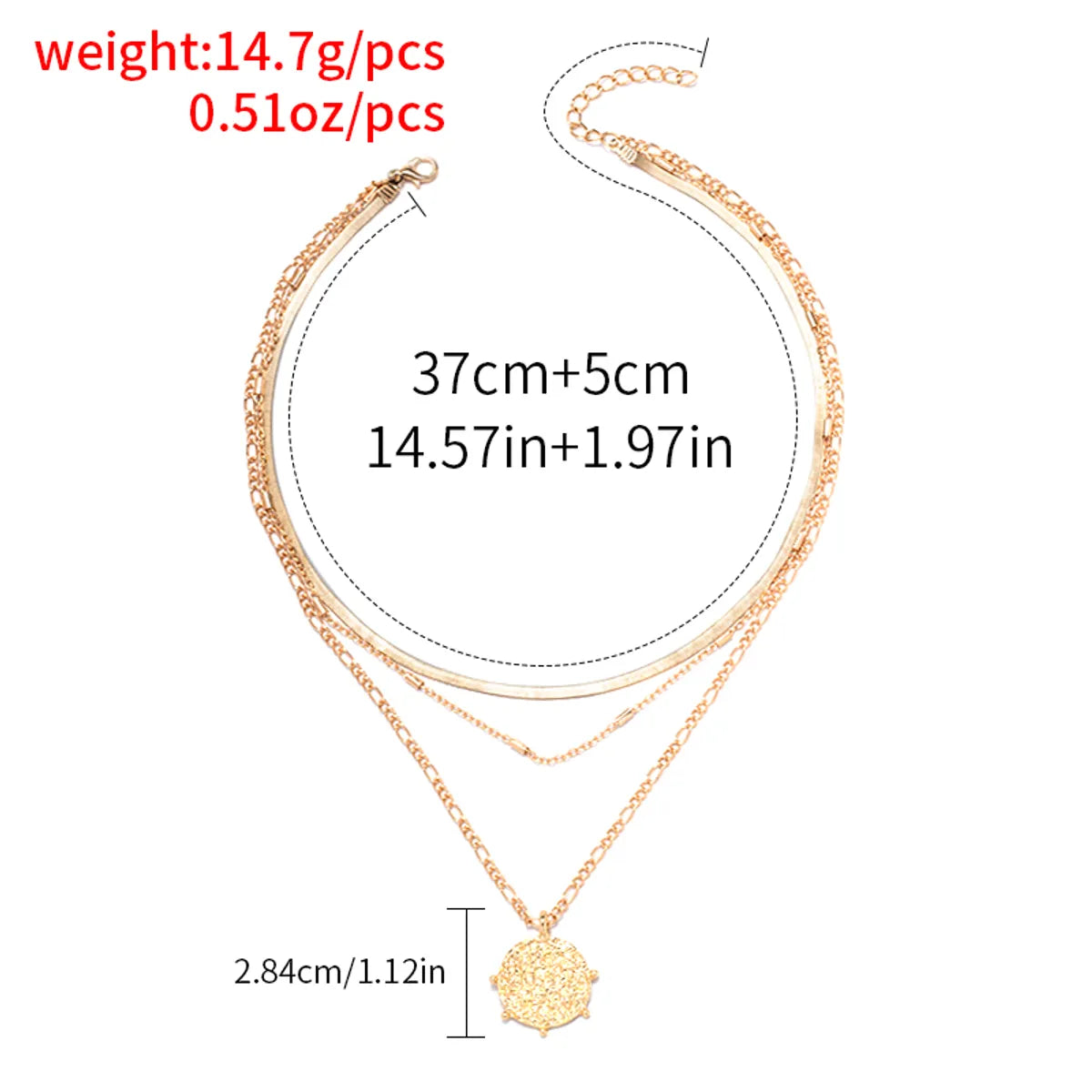 Elegant Simple Style Round Alloy Wholesale Layered Necklaces