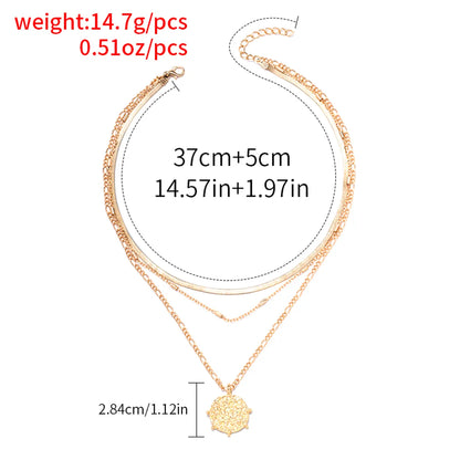 Elegant Simple Style Round Alloy Wholesale Layered Necklaces