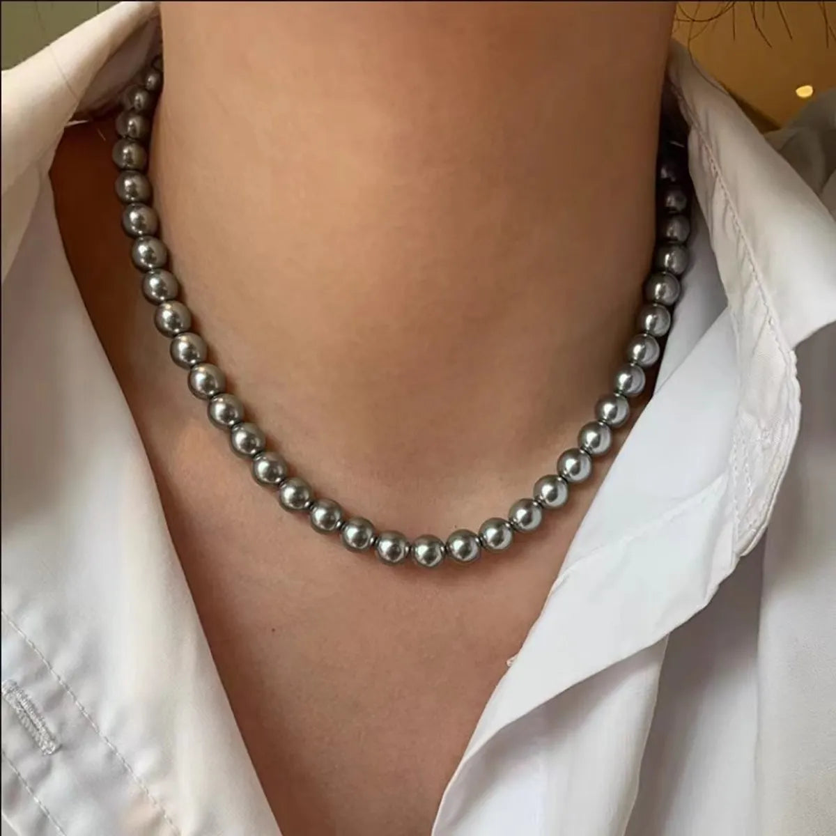 Elegant Simple Style Round Artificial Pearl Alloy Beaded Plating Women's Necklace