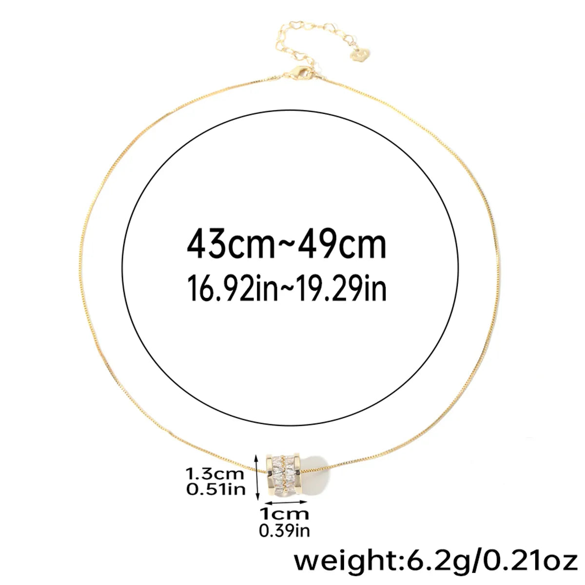 Elegant Simple Style Round Copper Plating Inlay Zircon 14k Gold Plated Necklace