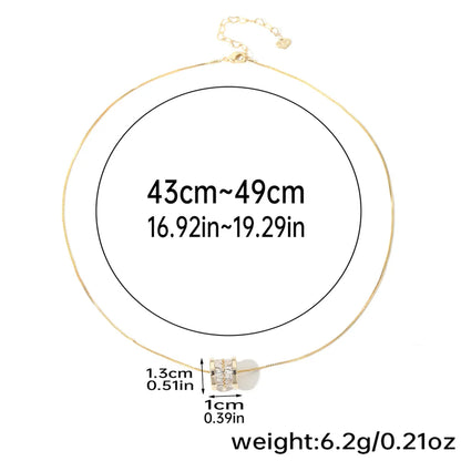 Elegant Simple Style Round Copper Plating Inlay Zircon 14k Gold Plated Necklace