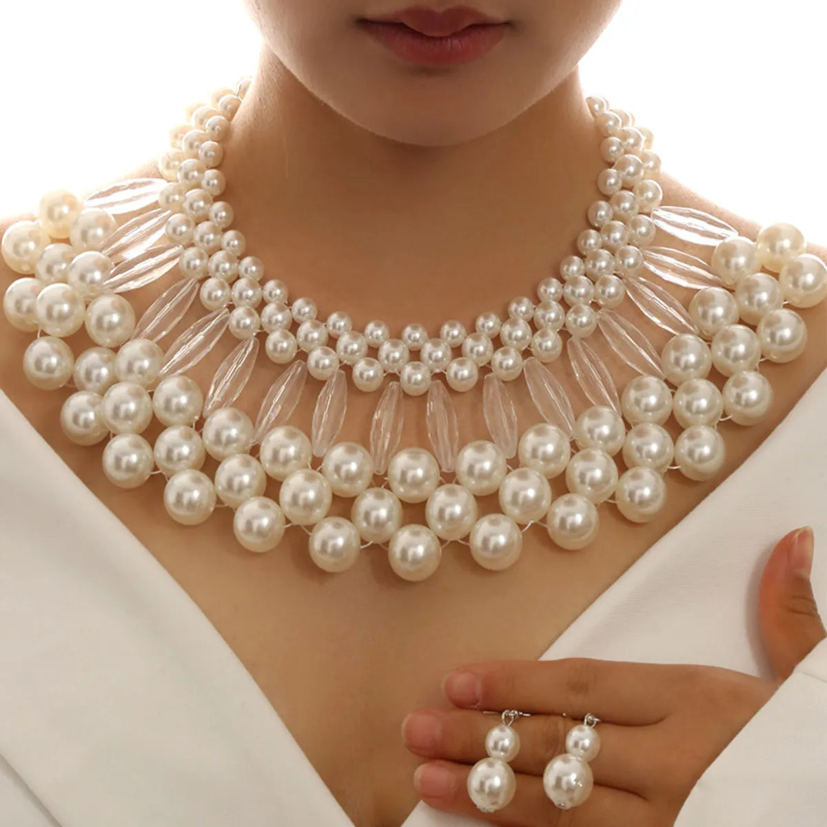 Elegant Simple Style Round Imitation Pearl Alloy Women'S Jewelry Set