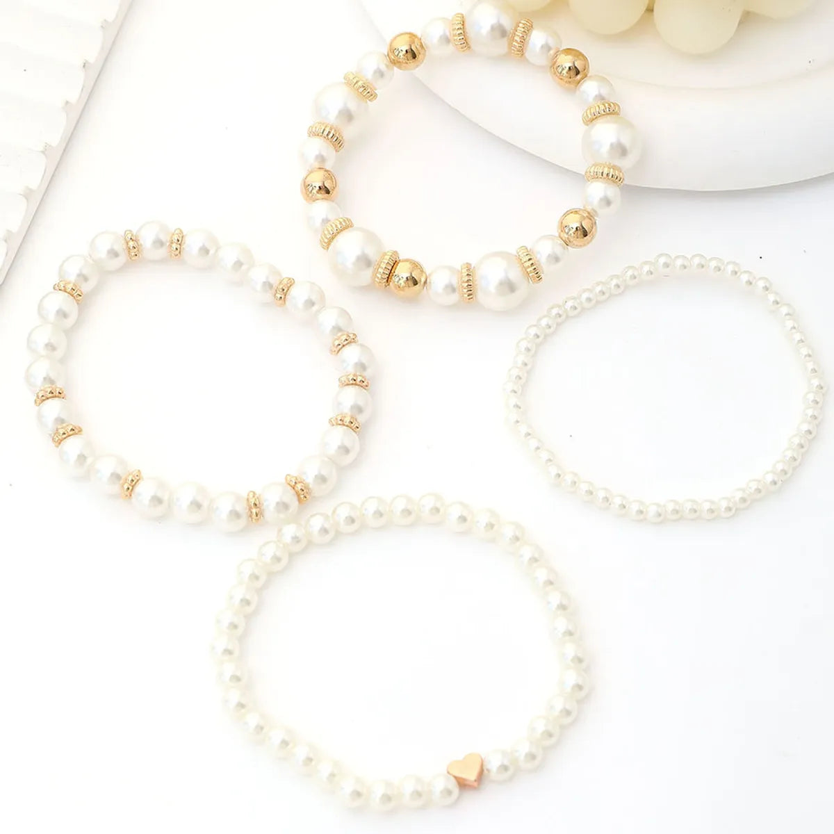 Elegant Simple Style Round Imitation Pearl Wholesale Bracelets