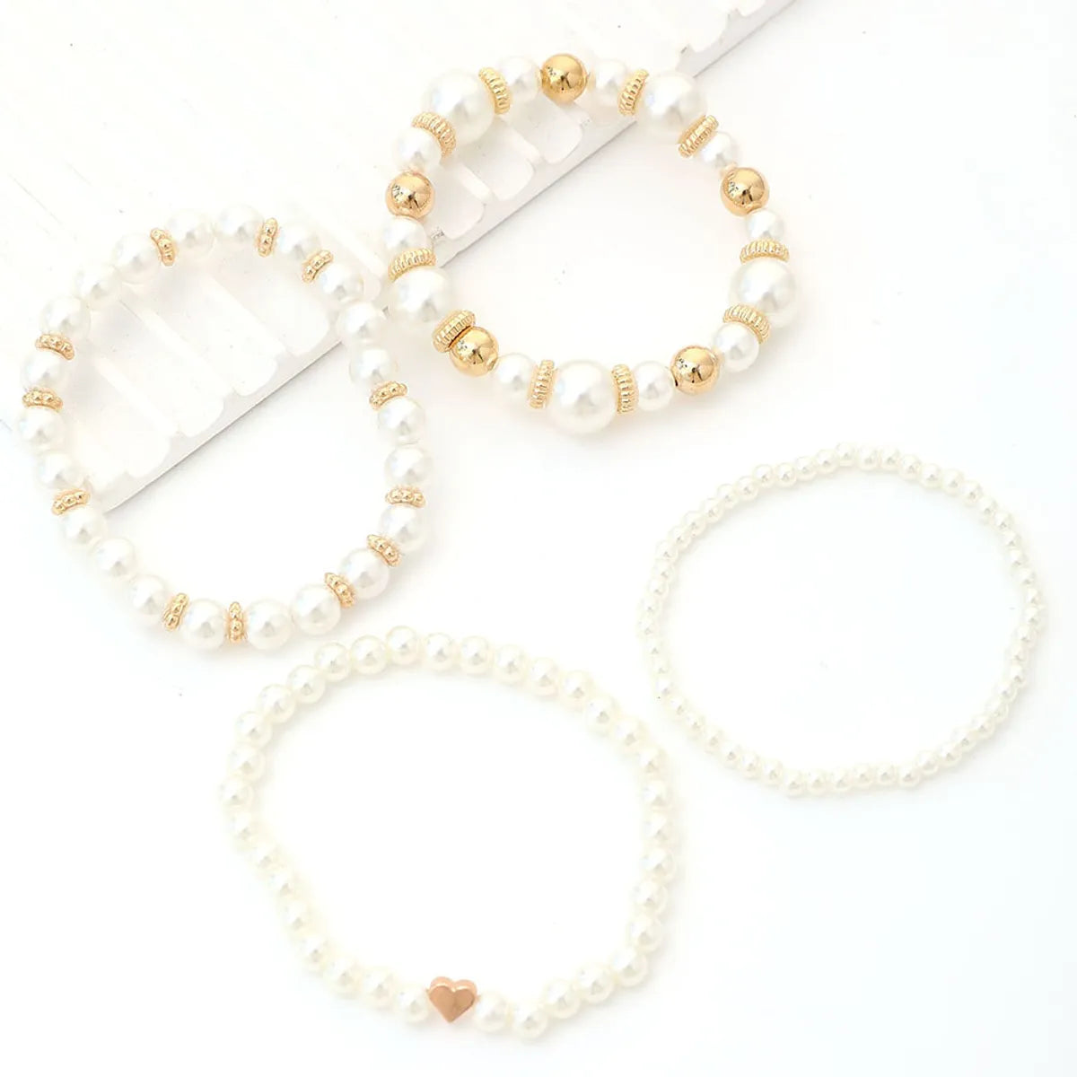 Elegant Simple Style Round Imitation Pearl Wholesale Bracelets