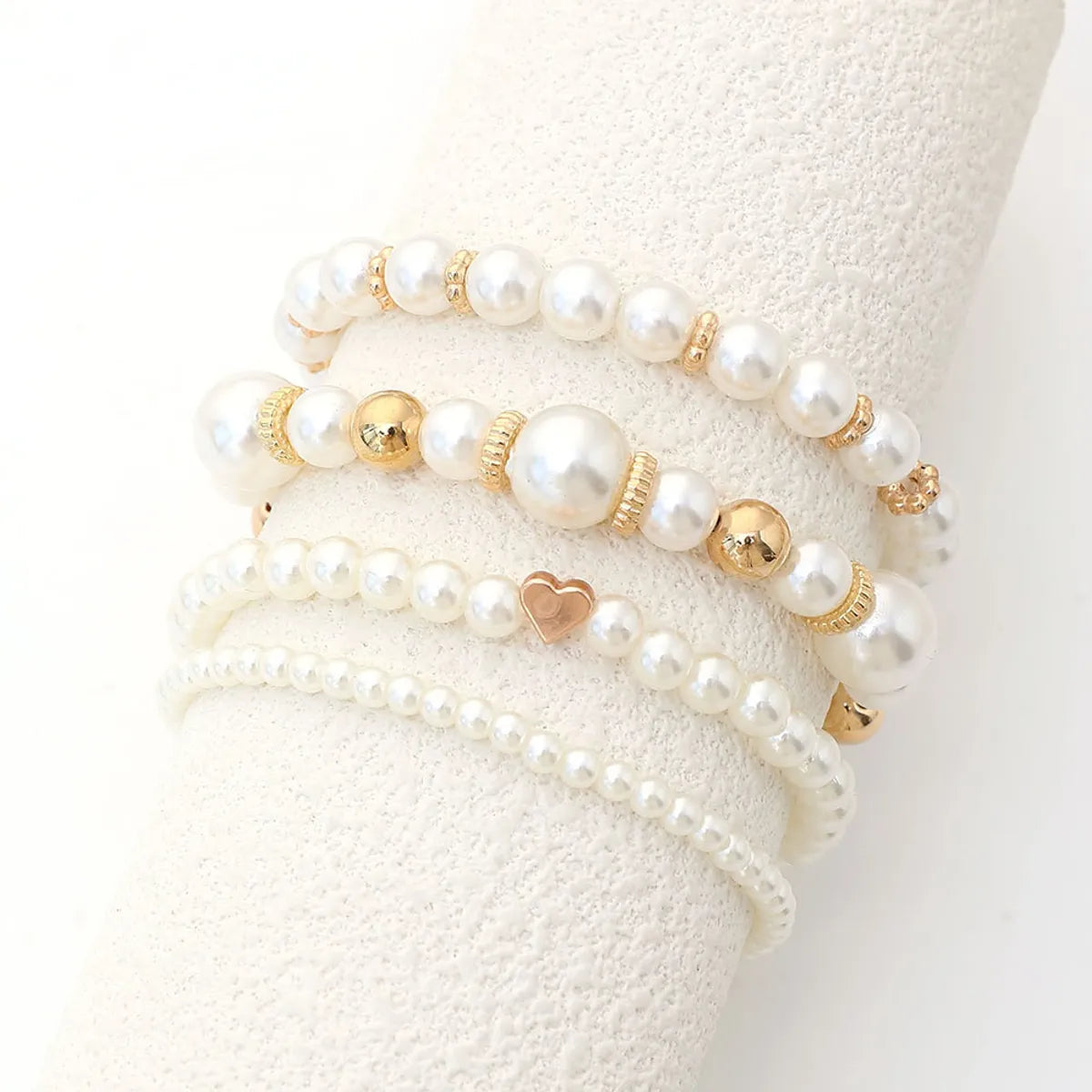 Elegant Simple Style Round Imitation Pearl Wholesale Bracelets