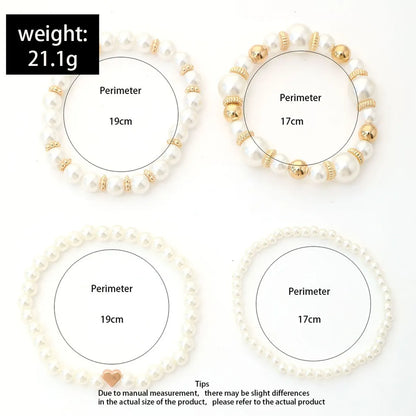 Elegant Simple Style Round Imitation Pearl Wholesale Bracelets