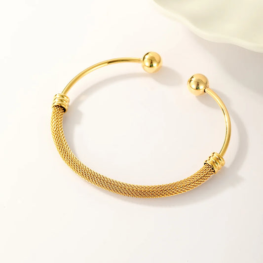 Elegant Simple Style Round Stainless Steel Plating 18k Gold Plated Bangle