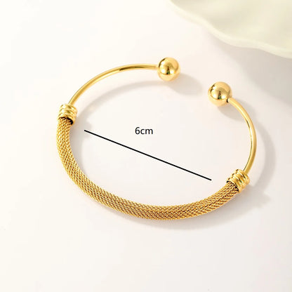 Elegant Simple Style Round Stainless Steel Plating 18k Gold Plated Bangle