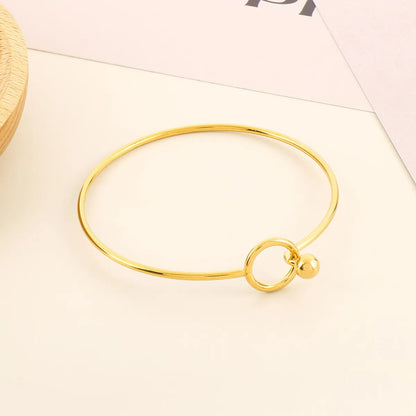 Elegant Simple Style Round Stainless Steel Plating Bangle