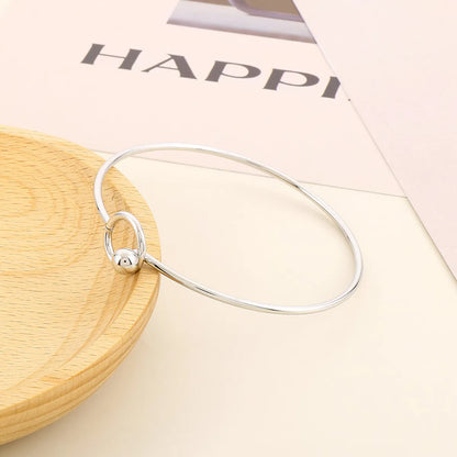 Elegant Simple Style Round Stainless Steel Plating Bangle