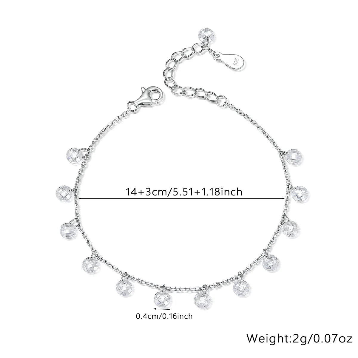 Elegant Simple Style Round Water Droplets Sterling Silver Inlay Zircon Necklace